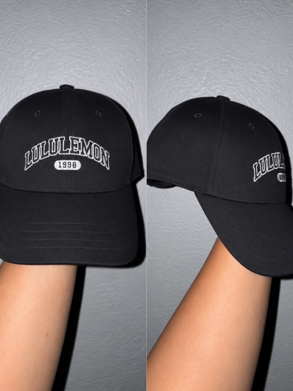 lululemon athletica Black Baseball Cap with White Embroidered Logo